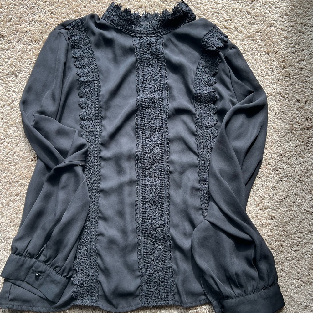 Black sheer blouse